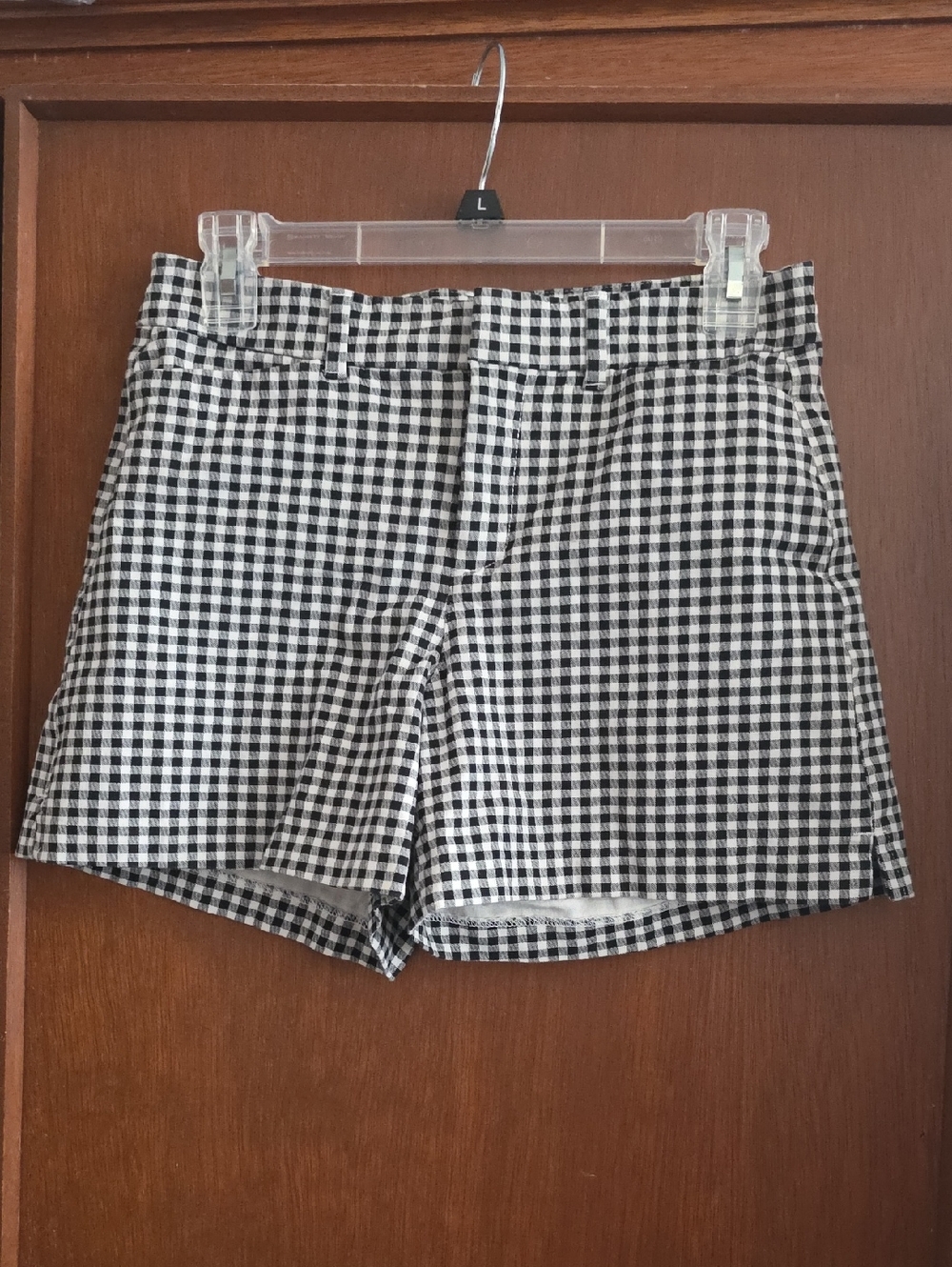 Old Navy Black & White Gingham Pixie Secret Smooth Pockets Shorts Sz 4